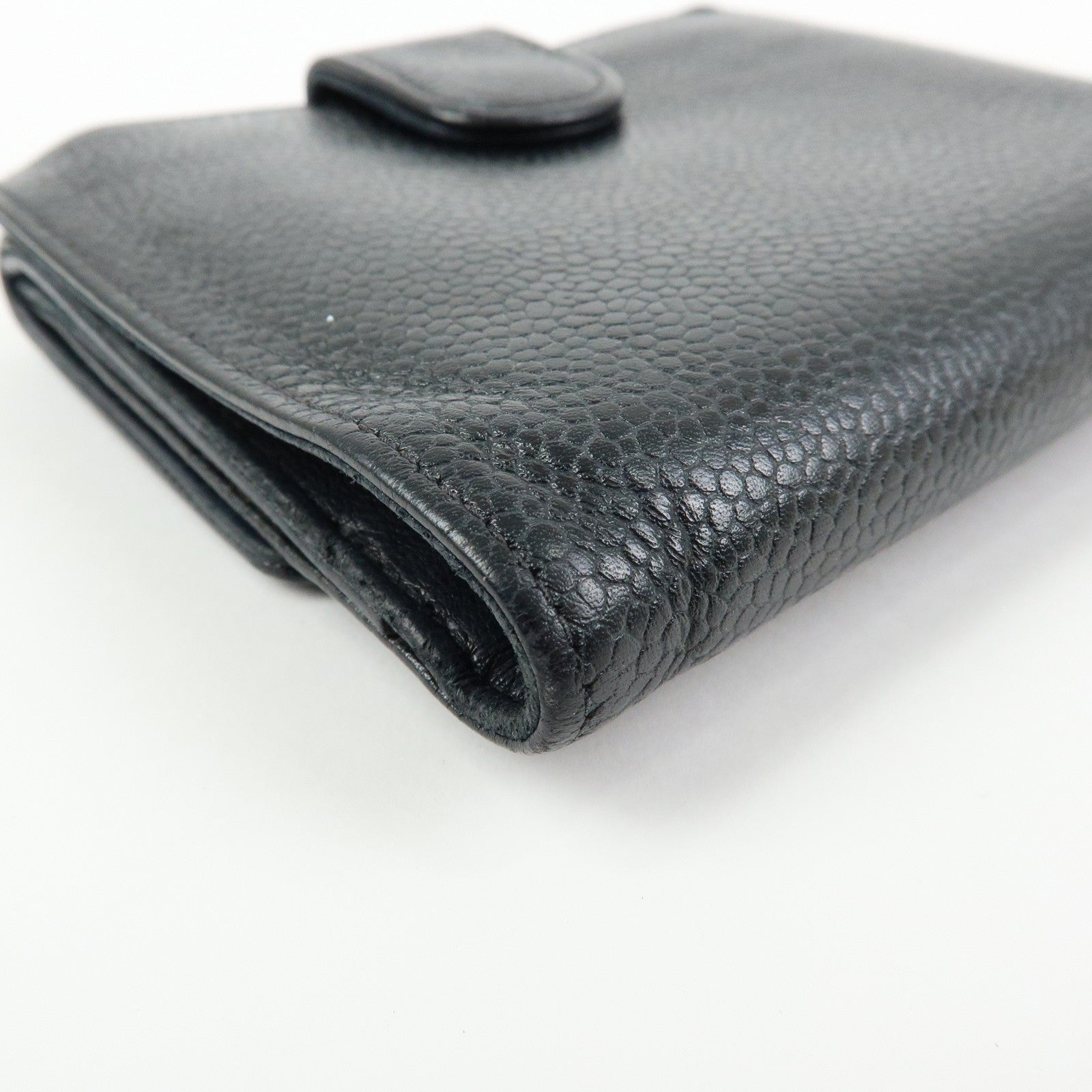 CHANEL COCO Mark Compact Wallet - Black, Caviarskin 
