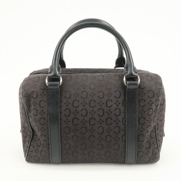 Celine C Macadam Boston Hand Bag - Black, Canvas, Leather