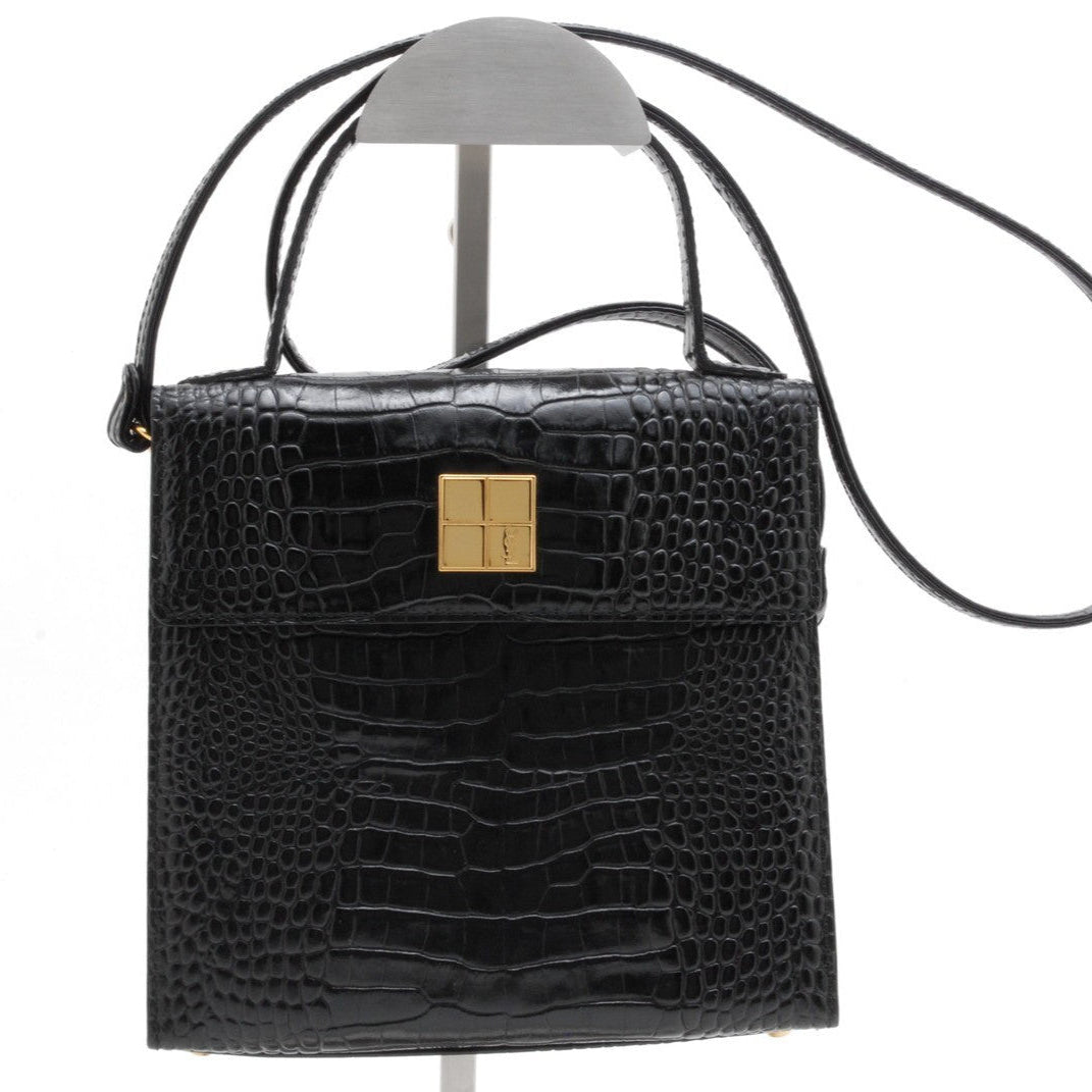 Saint Laurent Yves Saint Laurent 2Way Hand Shoulder Bag - Black, Leather