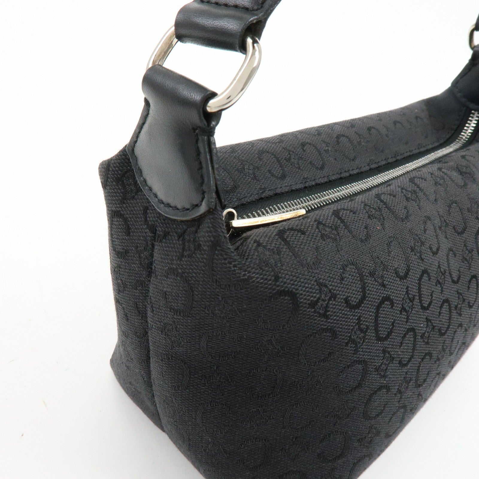 Celine C Macadam Hand Bag - Black, Canvas, Leather