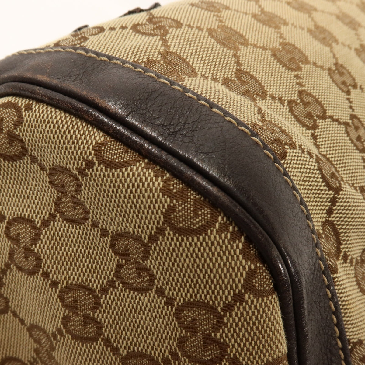 Gucci GG GHW Trophy Boston Handbag - Brown/Beige, GG Canvas