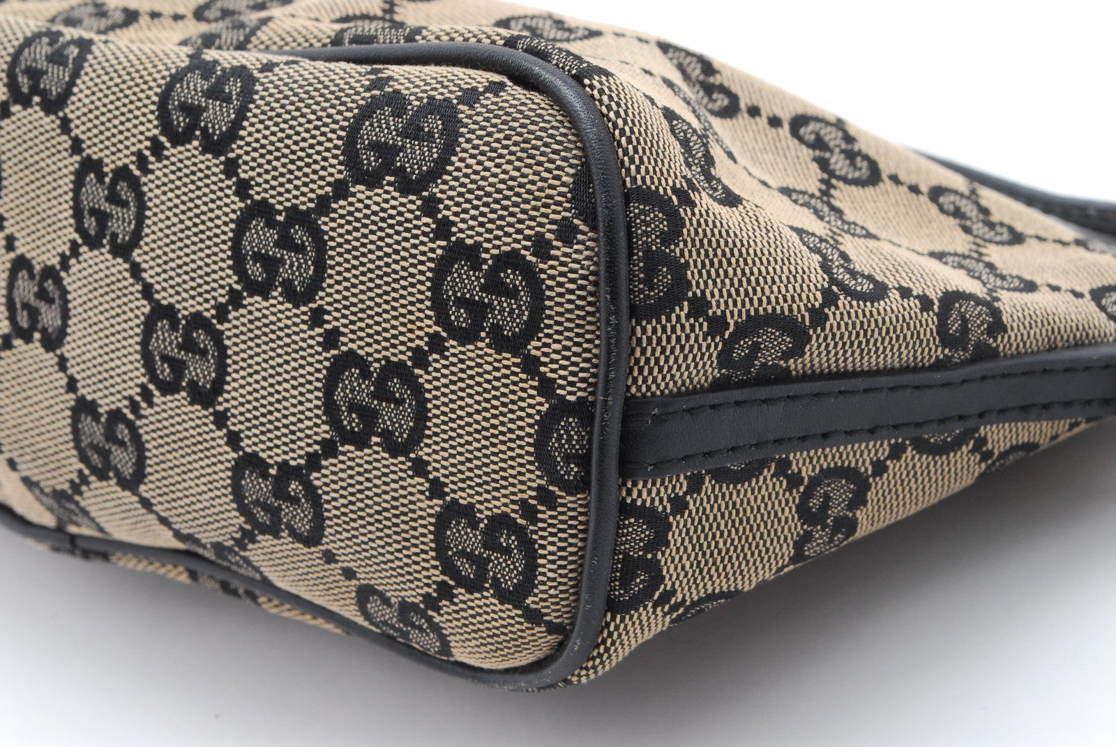 Gucci GG Supreme Hand Bag - Gray Black, Canvas 