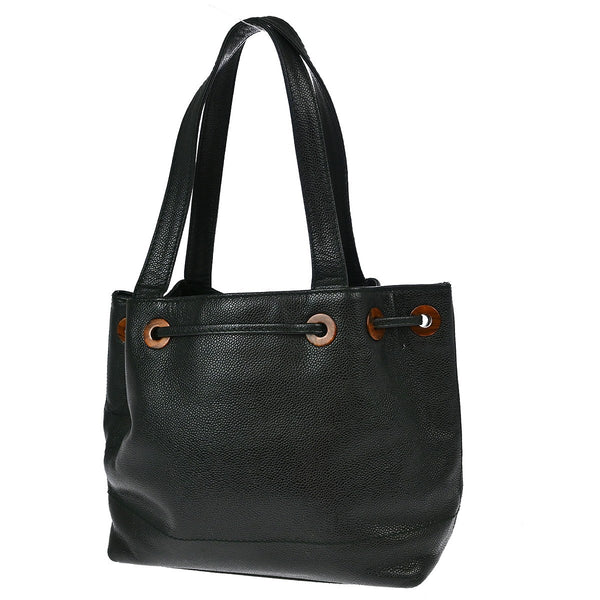 Chanel Drawstring Tote Bag - Black, Calfskin
