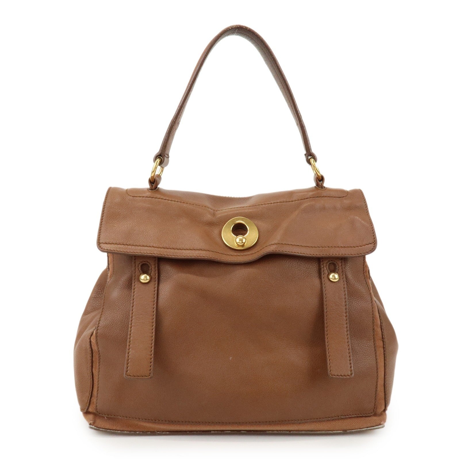 Saint Laurent Muse Two Hand Bag - Brown, Leather Canvas