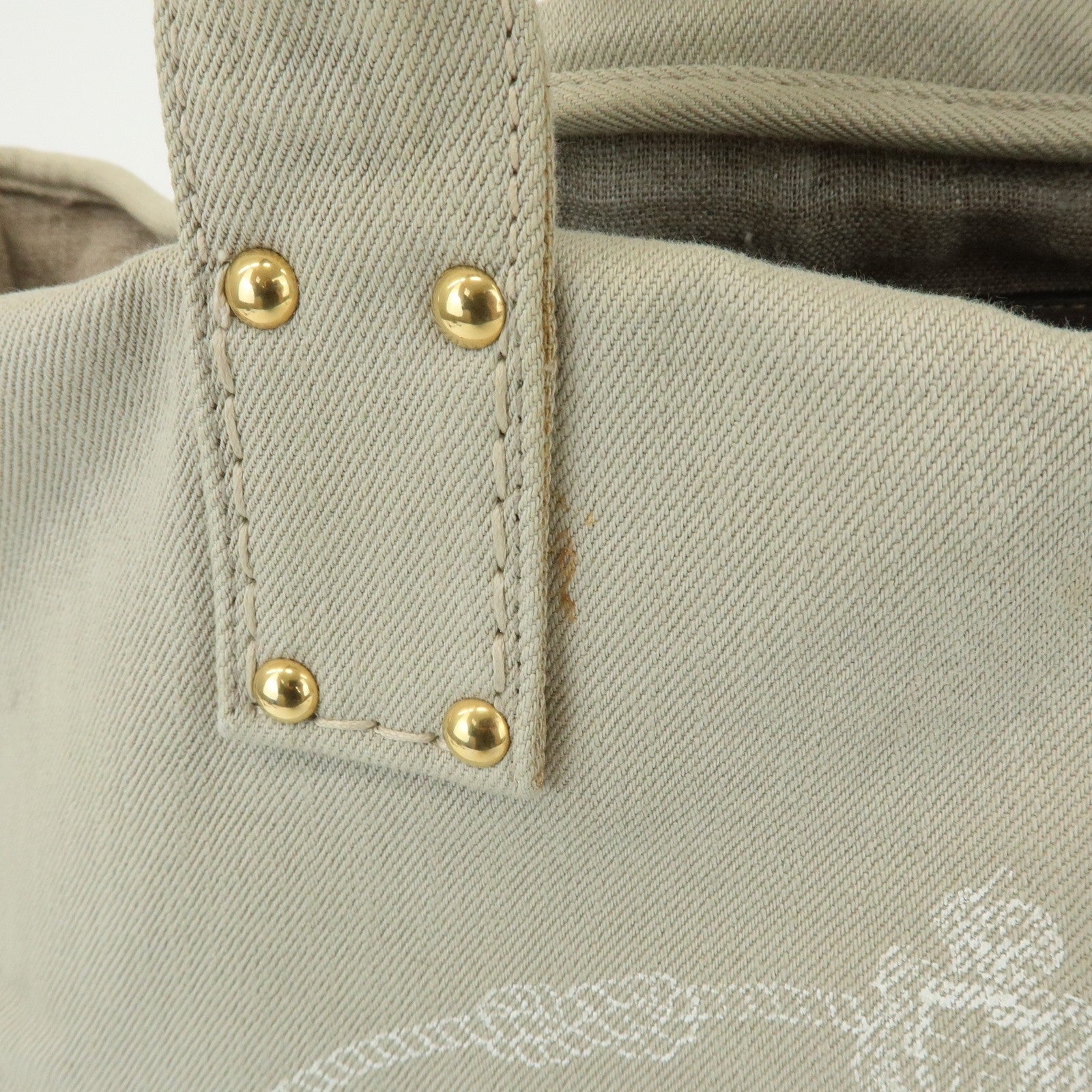 Prada Triangle Logo Tote Bag - Light Beige, Denim