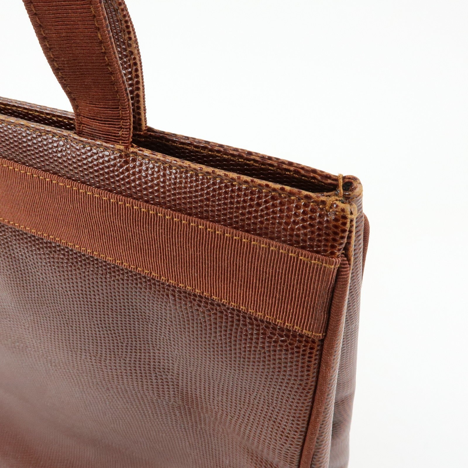 Ferragamo Vara Tote Bag - Brown, Embossed Leather