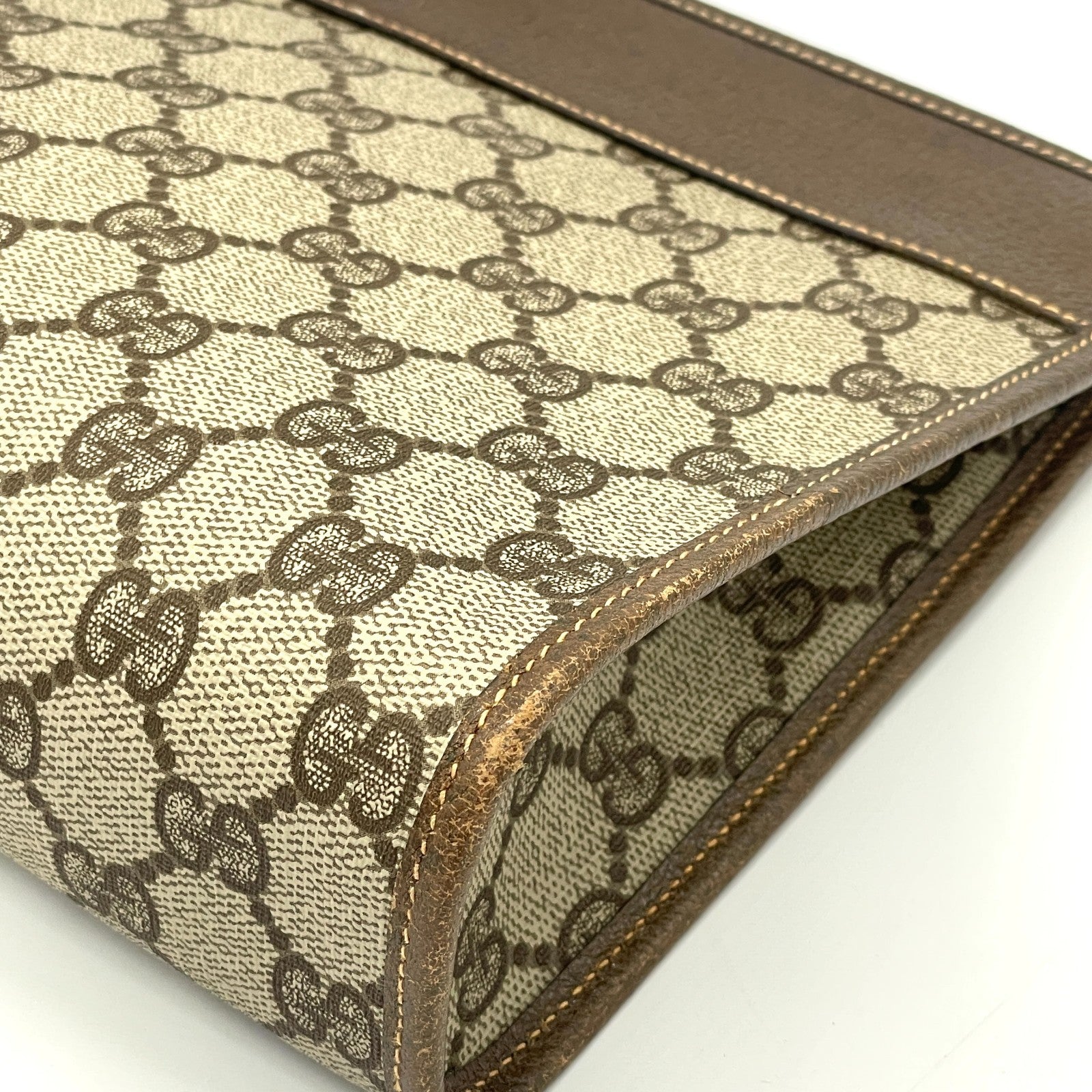 Gucci GG Clutch Bag - Brown, PVC Leather 