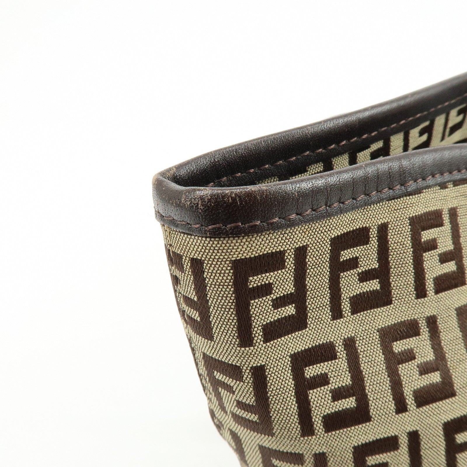 Fendi Zucchino Tote Bag - Brown, Canvas, Leather