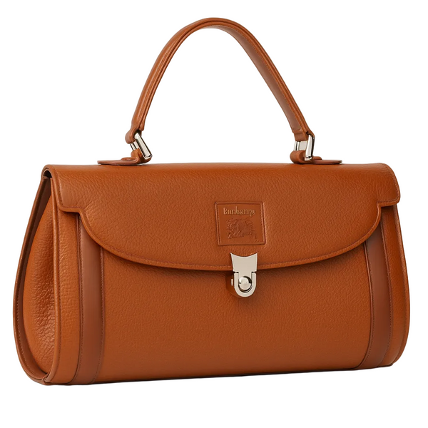 AI-enhanced studio cover image for Burberry Nova Check Hand Tote Bag - Brown, Leather