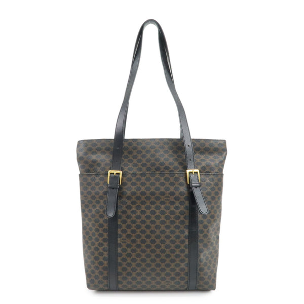 Celine Macadam Logo Tote Bag - Black and Brown, PVC Coated Canvas and Leather 