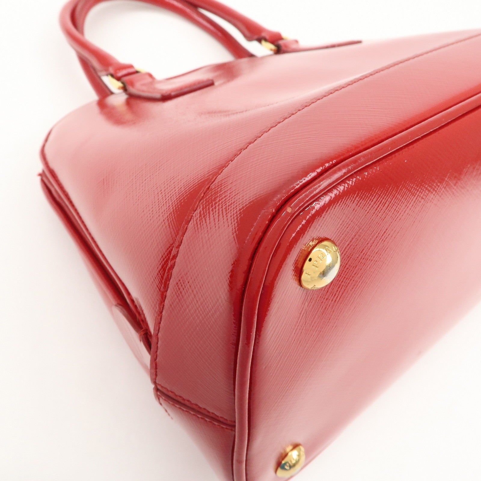 Prada BN2567 Hand Bag - Red, Patent Leather 