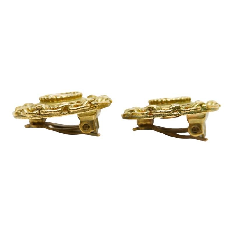 Chanel Vintage Coco Mark Earrings - Gold, Plated