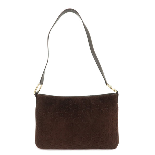 Celine C Macadam Shoulder Bag - Brown, Suede Leather