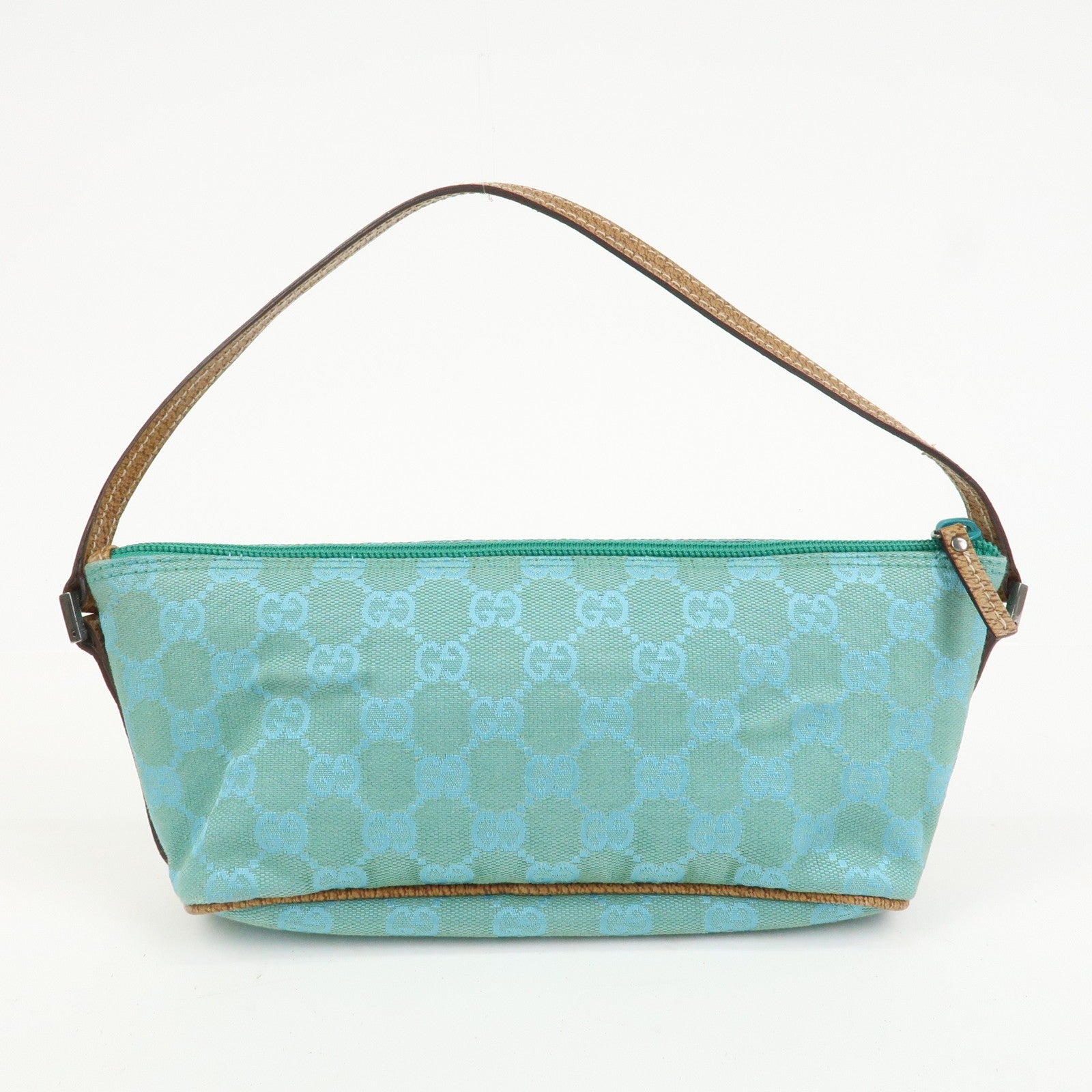 Gucci Boat Hand Bag - Light Blue, GG Canvas, Leather