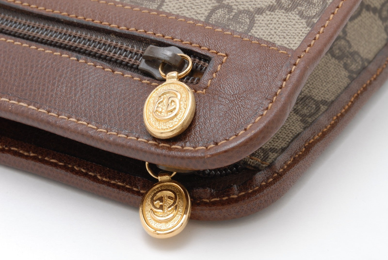Gucci Sherry Clutch Bag - Brown, PVC Leather