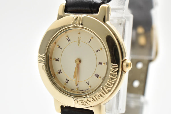 Yves Saint Laurent 2200-229789 Watch - White, Gold Quartz 