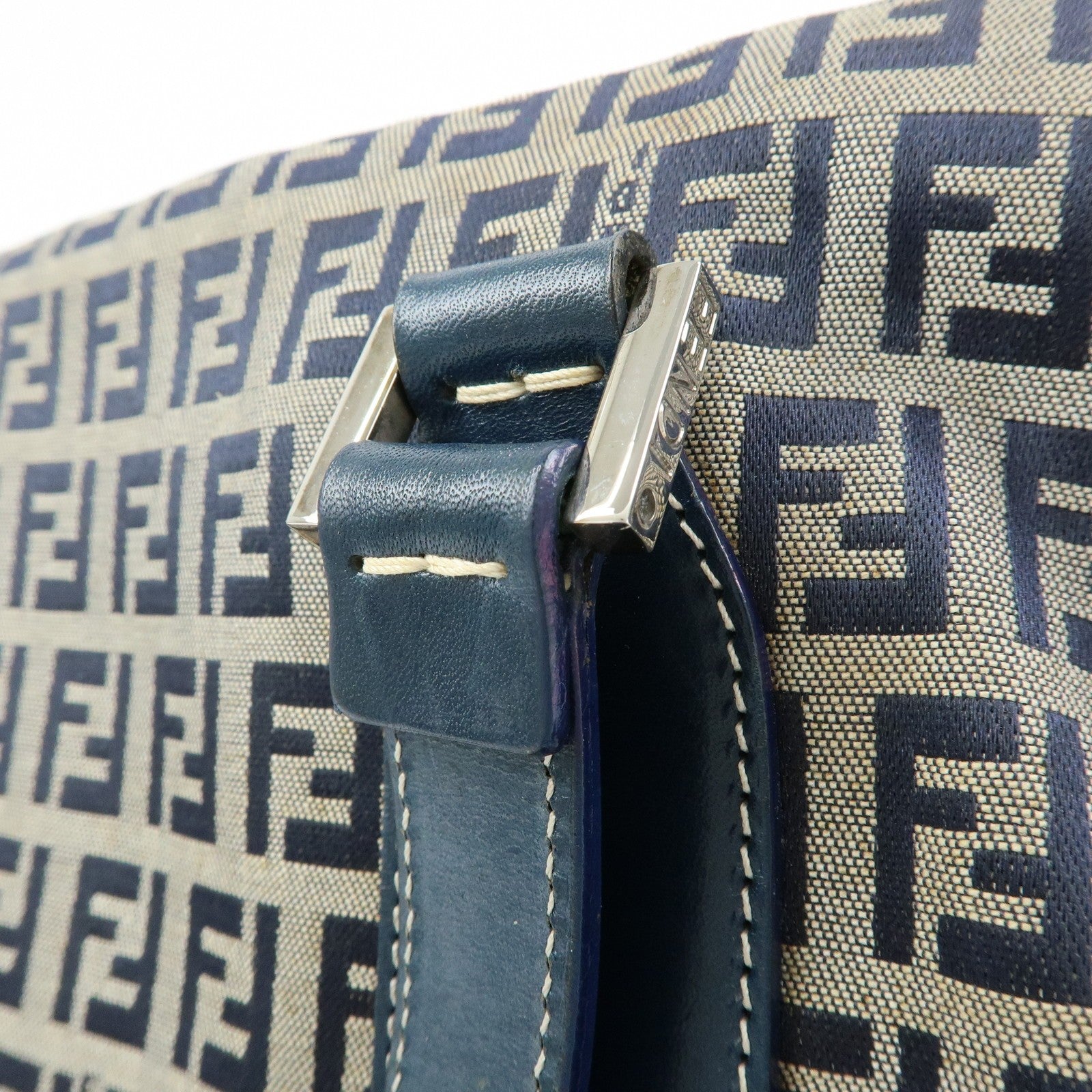 Fendi Zucchino Tote Bag - Navy, Canvas and Leather