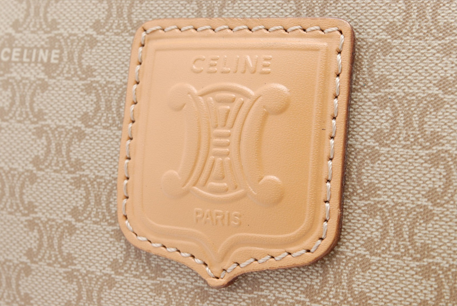Celine Macadam Boston Bag - Beige, PVC Leather