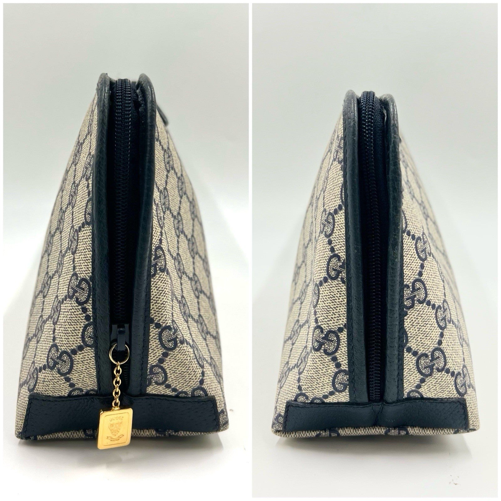 Gucci GG Supreme Clutch - Gold Navy, PVC Leather