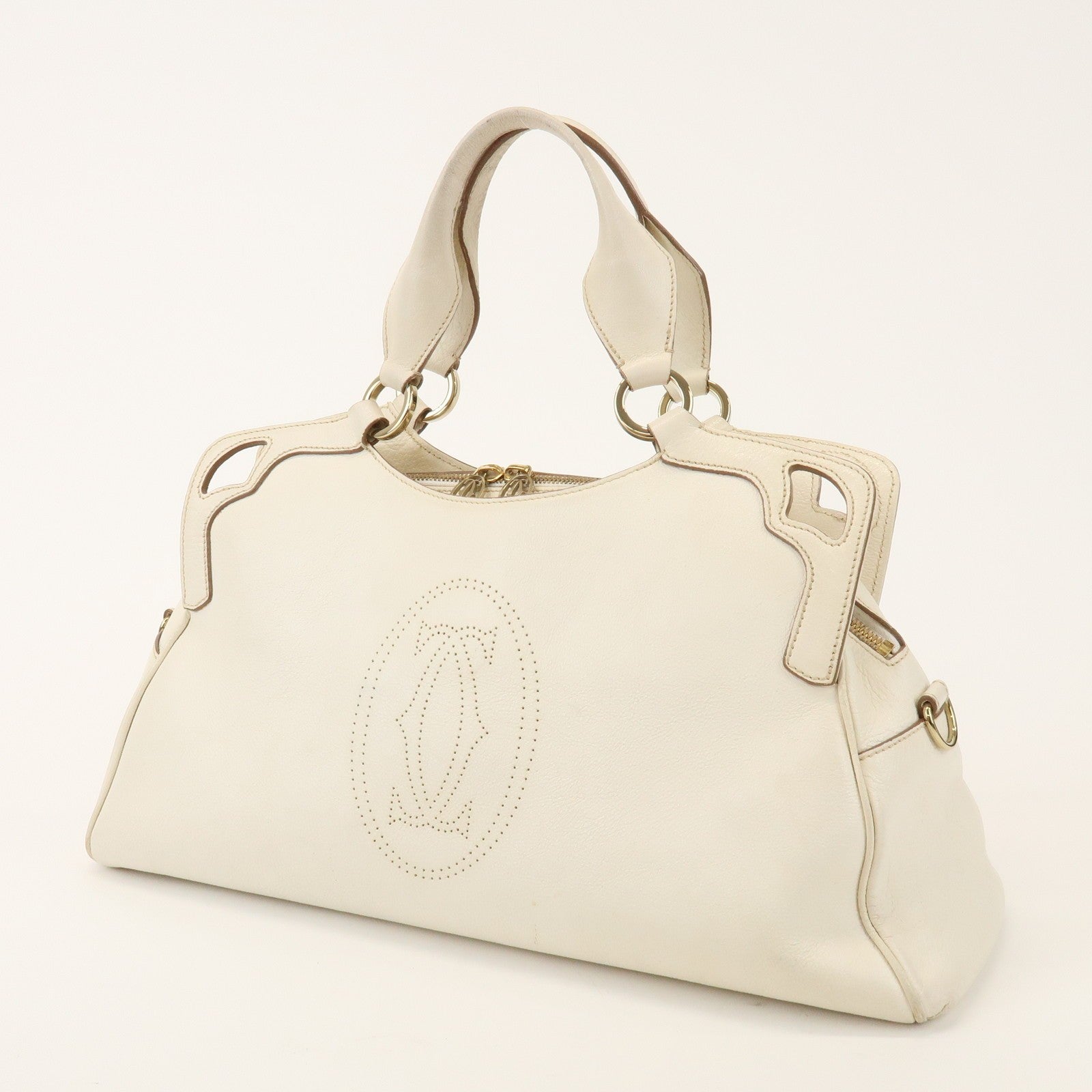 Cartier Must Line Marcello 2Way Hand Bag - White, Leather