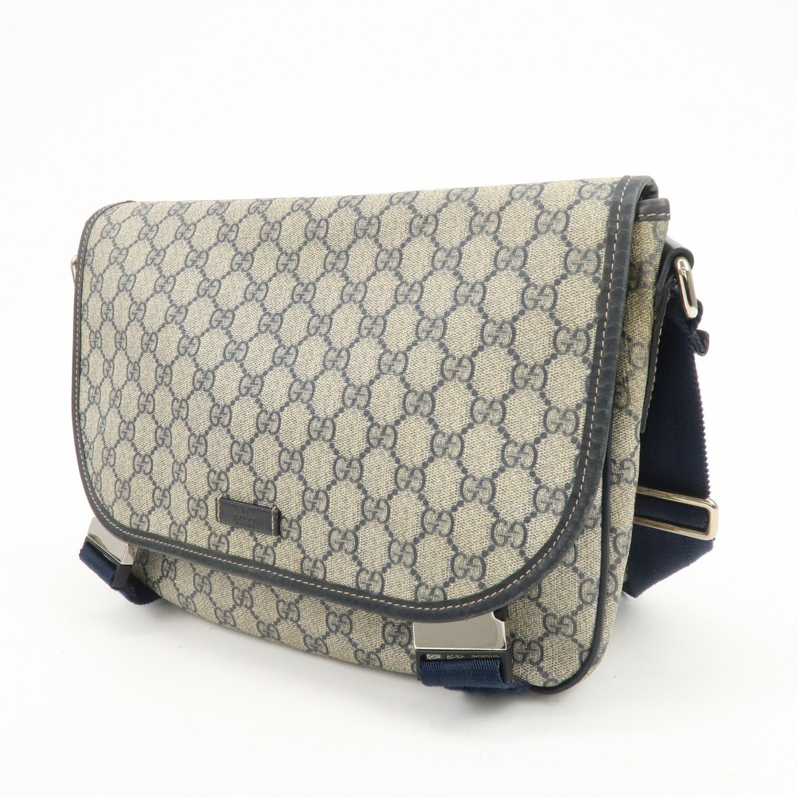 Gucci Shoulder Bag - Beige Navy, GG Supreme