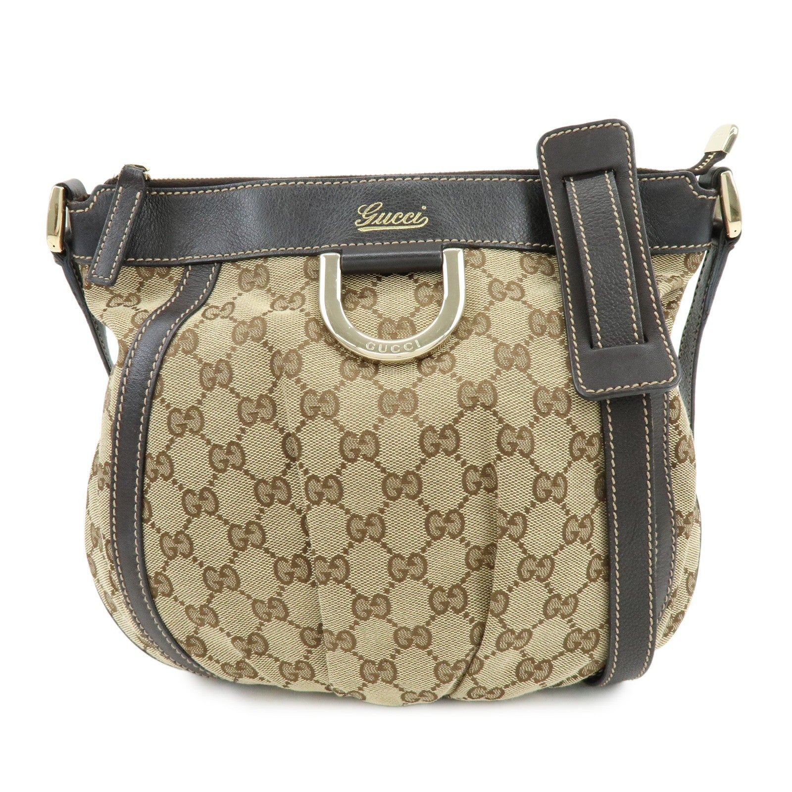 Gucci 203257 Shoulder Crossbody Bag - Brown, GG Canvas, Leather