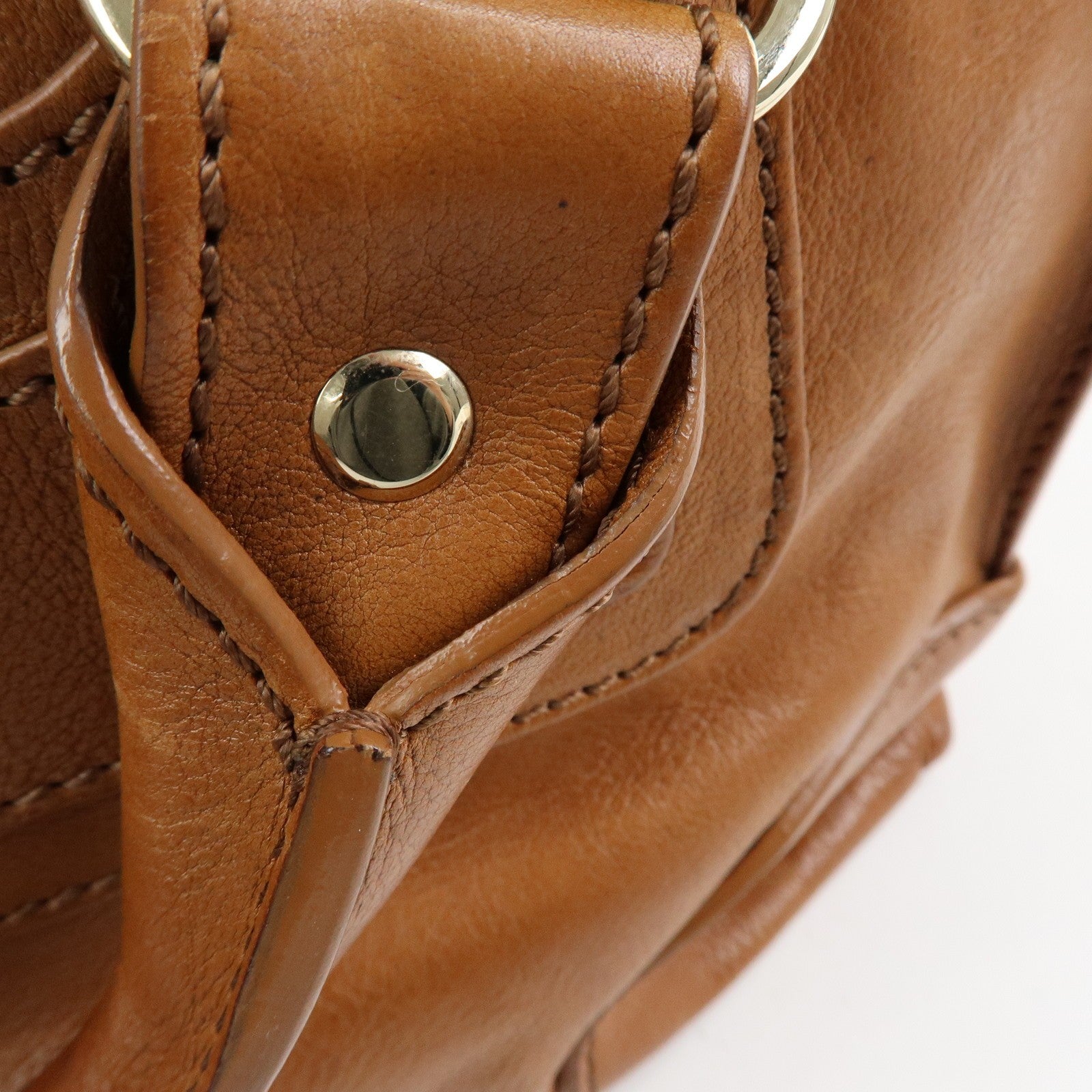 Celine Logo Leather Boogie Bag - Brown, Leather 