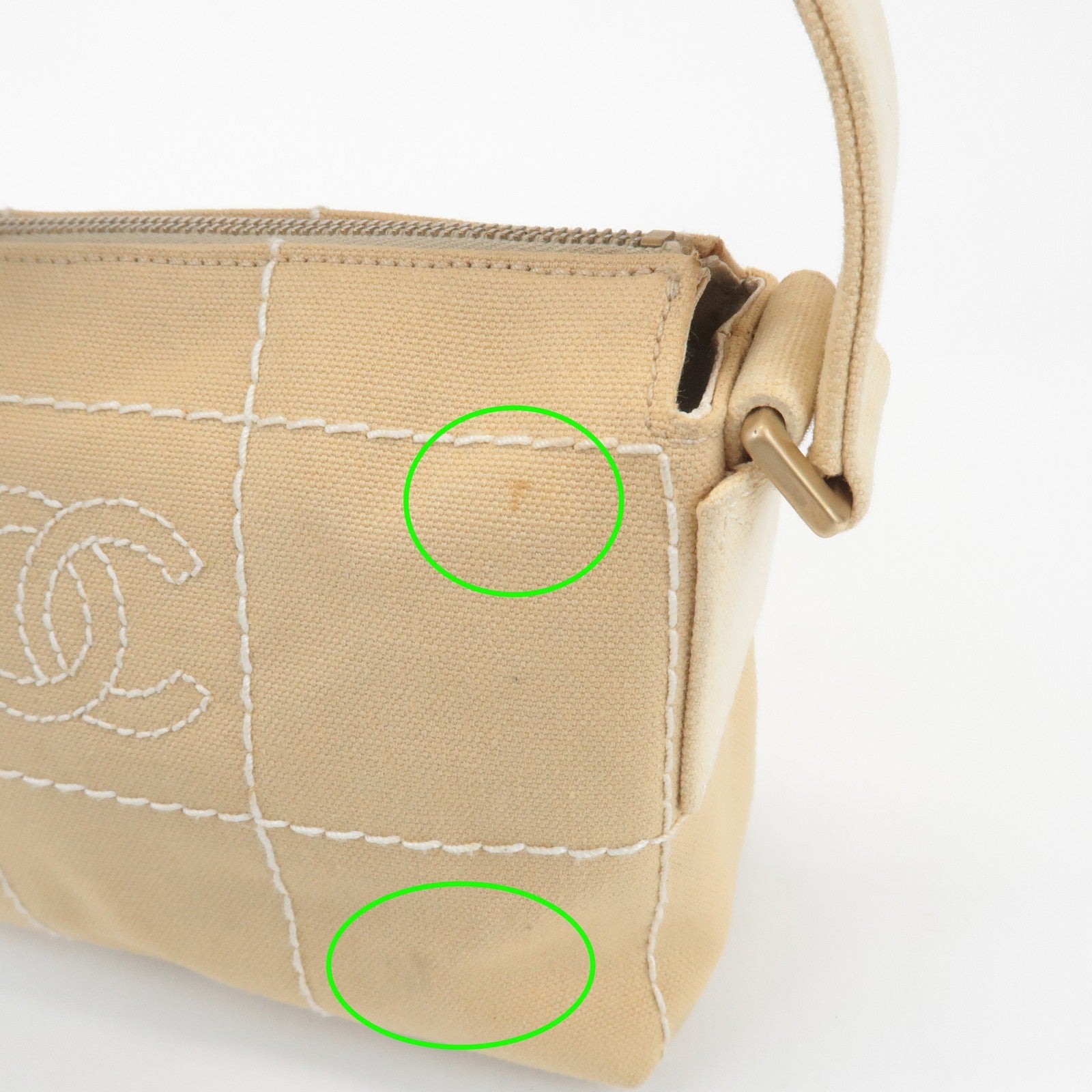 Chanel Wild Stitch Shoulder Bag - Beige, Canvas