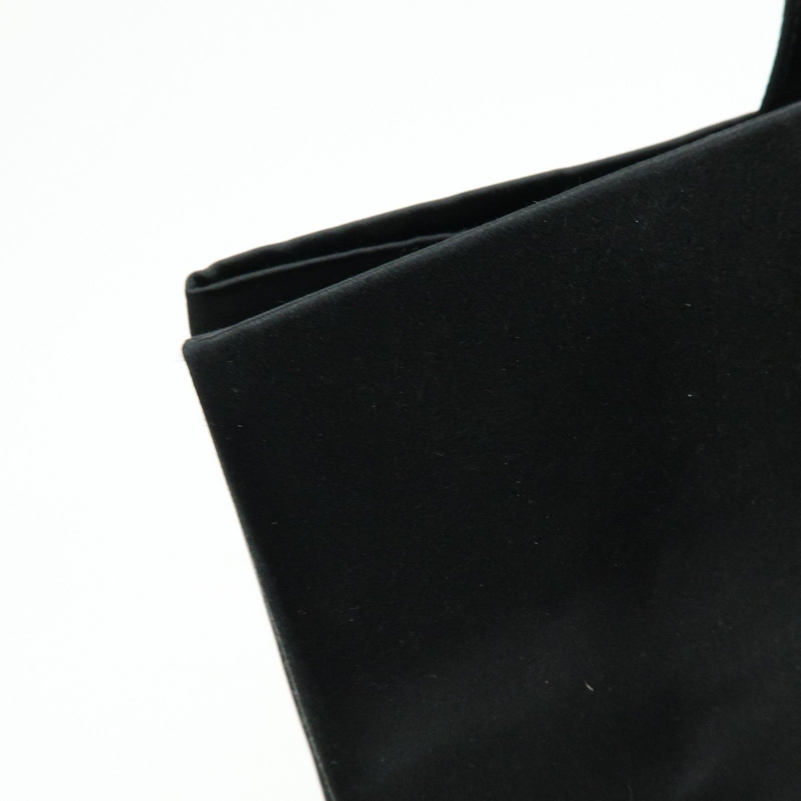 Prada Triangle Logo Tote Hand Bag - Black, Satin