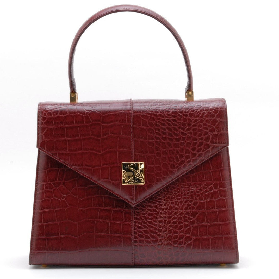 Yves Saint Laurent YSL Shoulder Bag Top Handle Handbag - Bordeaux, Leather