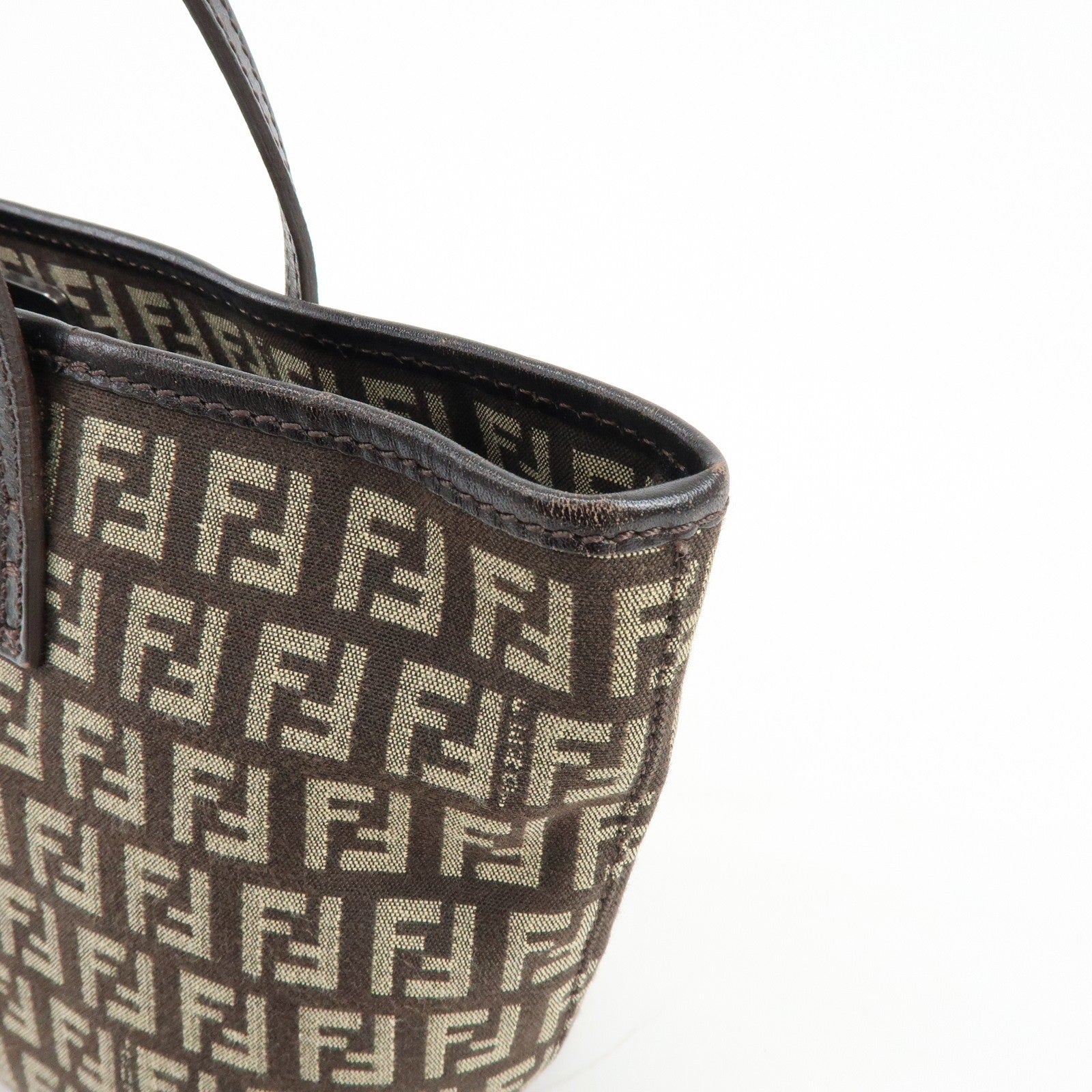 Fendi Tote Bag - Brown, Canvas and Leather