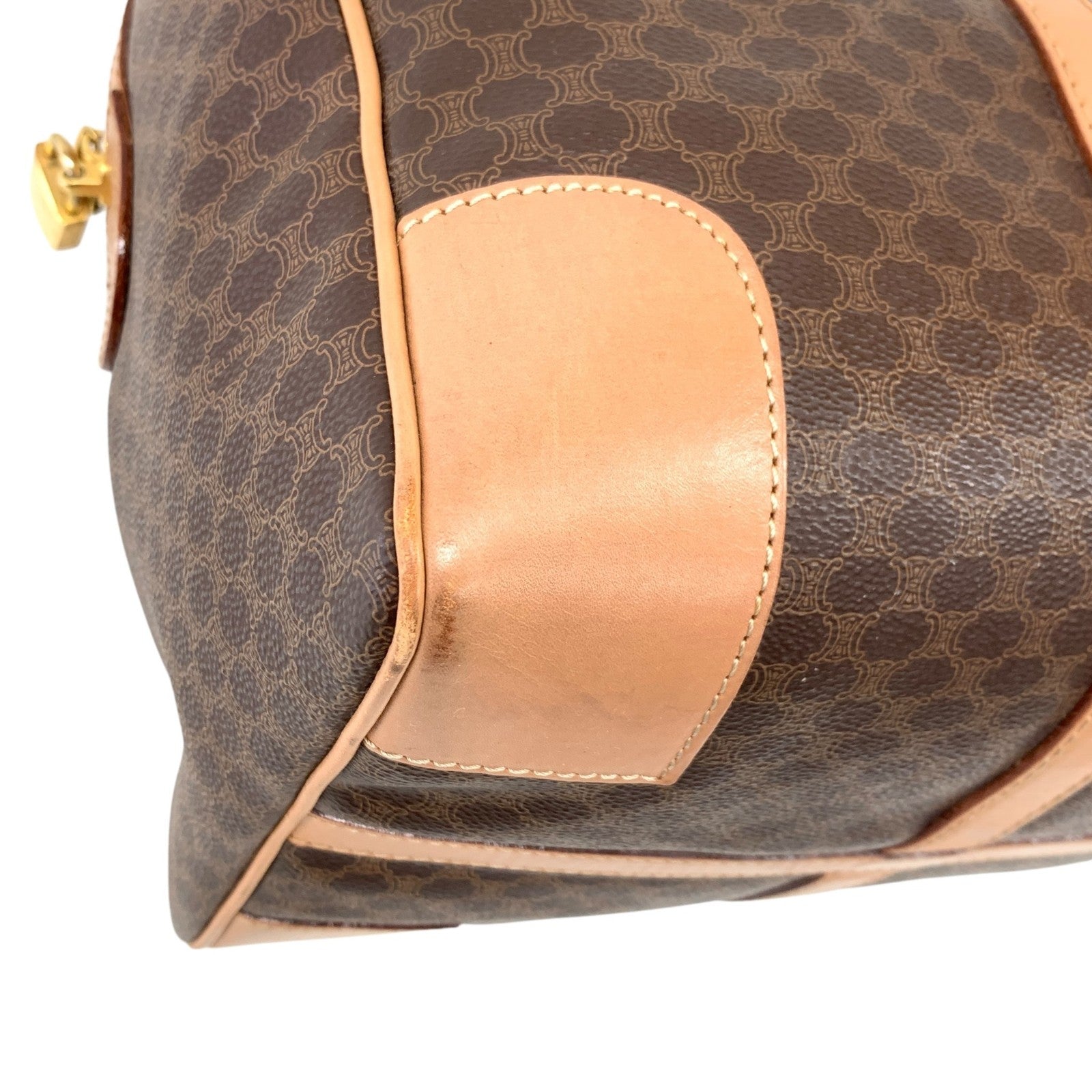 Celine Macadam Large Boston Bag - Brown Beige, Canvas