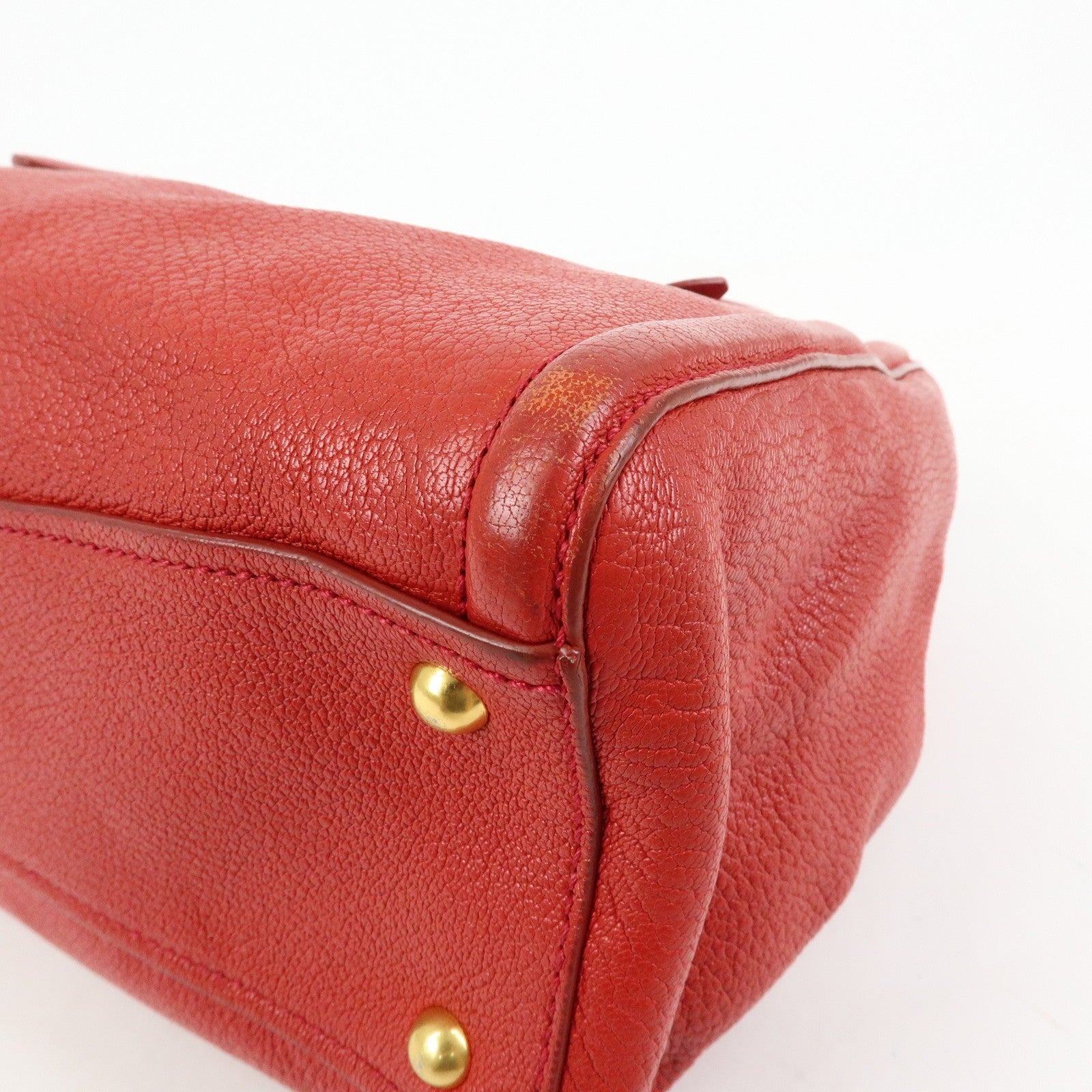 Miu Miu Madras 2Way Handbag - Red, Leather 
