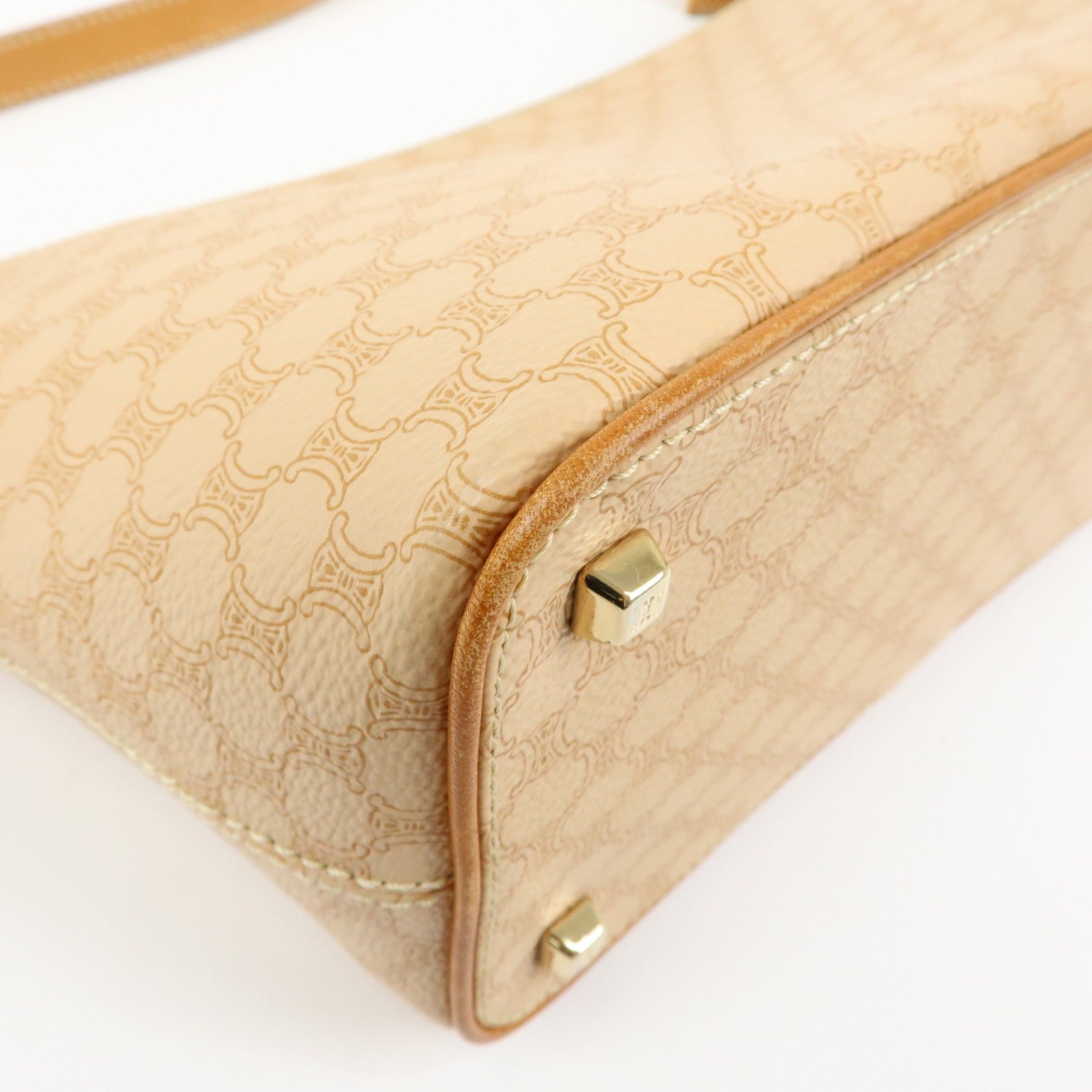 Celine Macadam Hand Bag - Beige, PVC Leather 