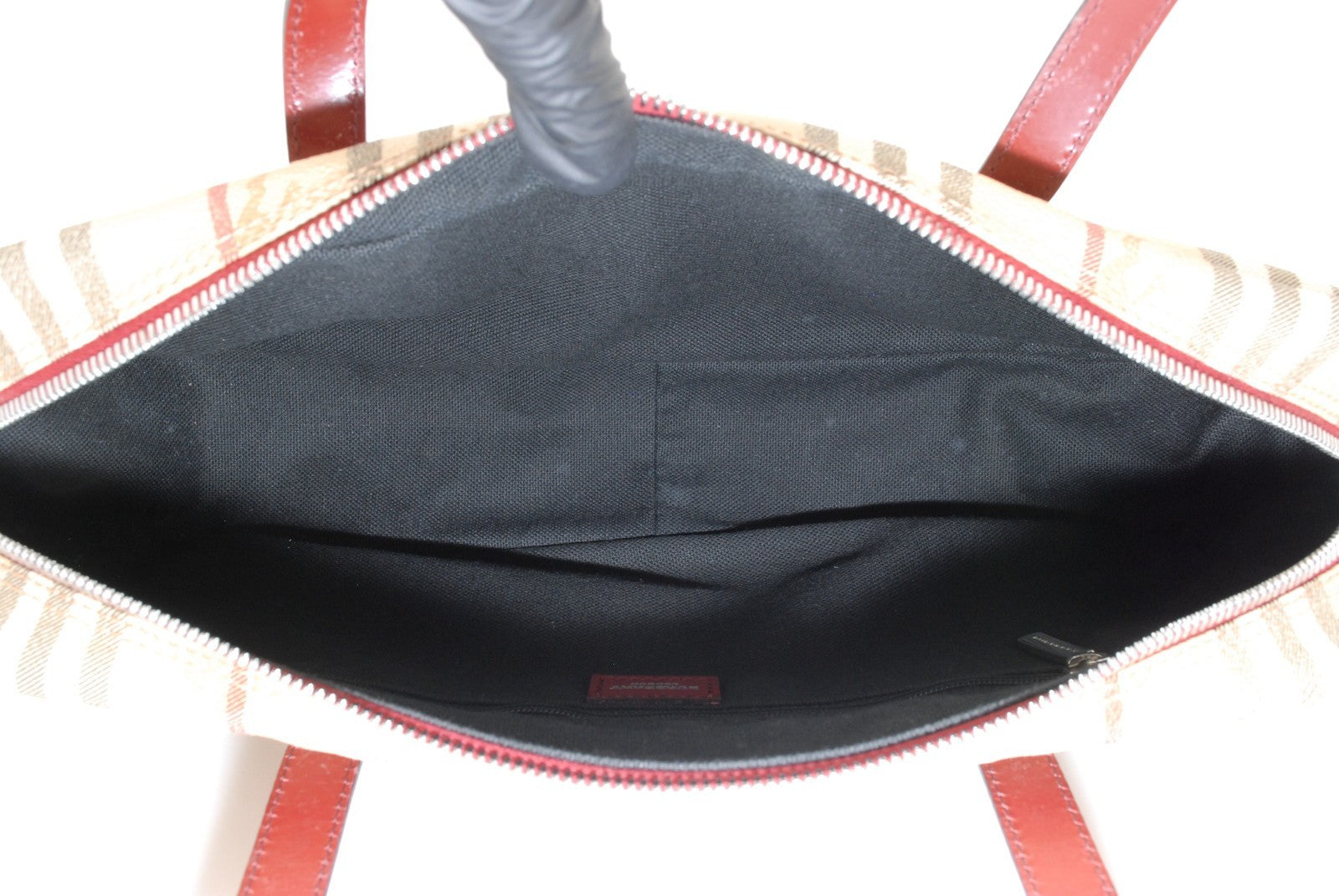 Burberry Nova Shoulder Bag - Red, Leather and PVC Canvas