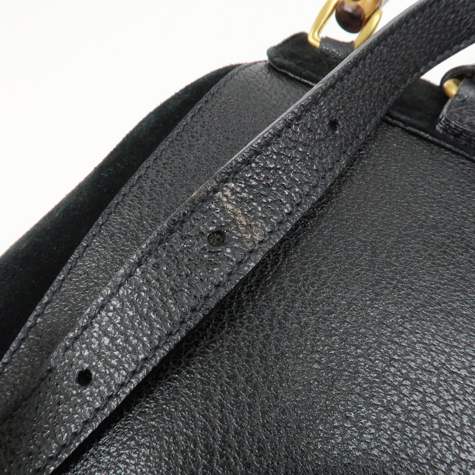 Gucci Bamboo Backpack - Black, Suede, Leather