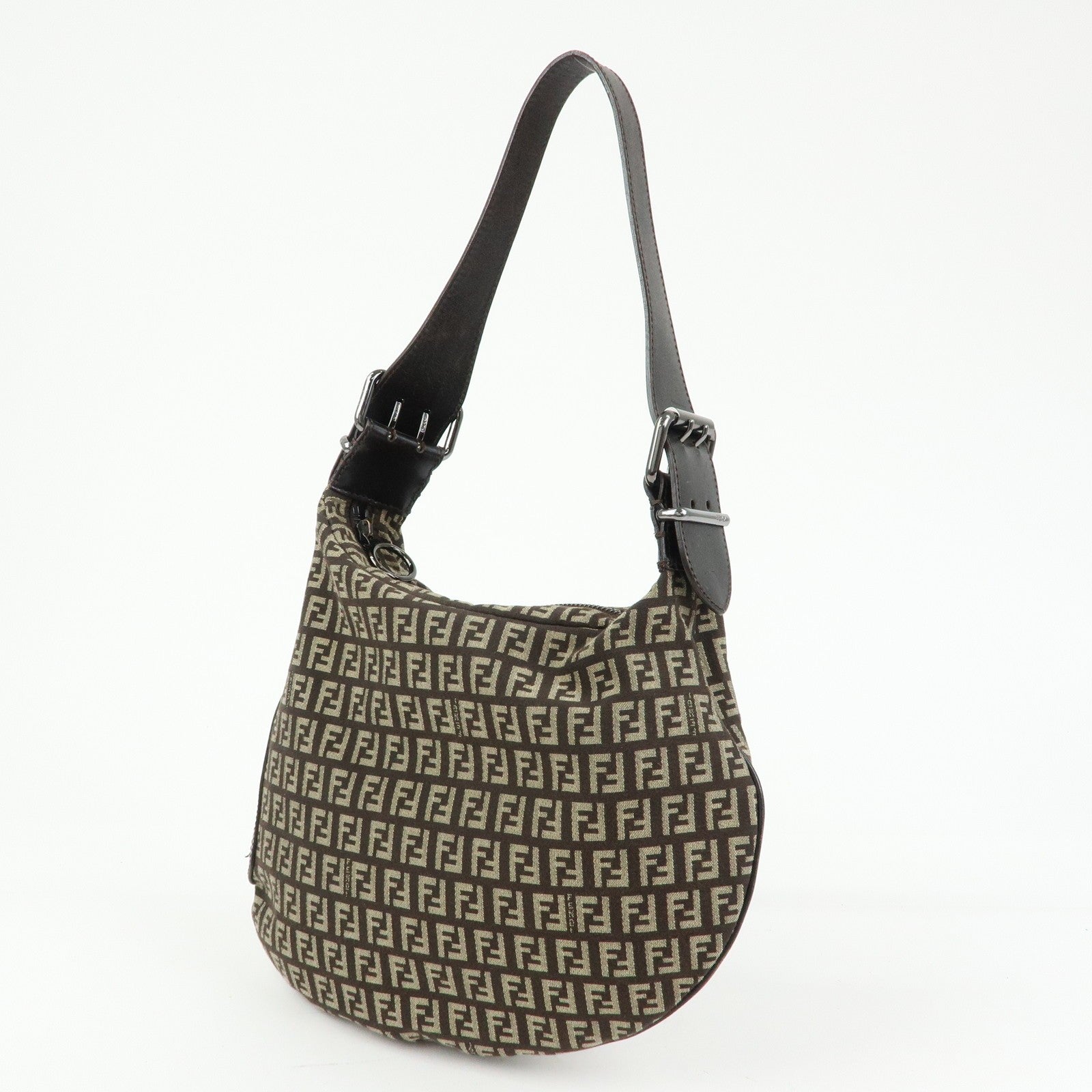 Fendi Shoulder Bag - Dark Brown, Canvas and Leather