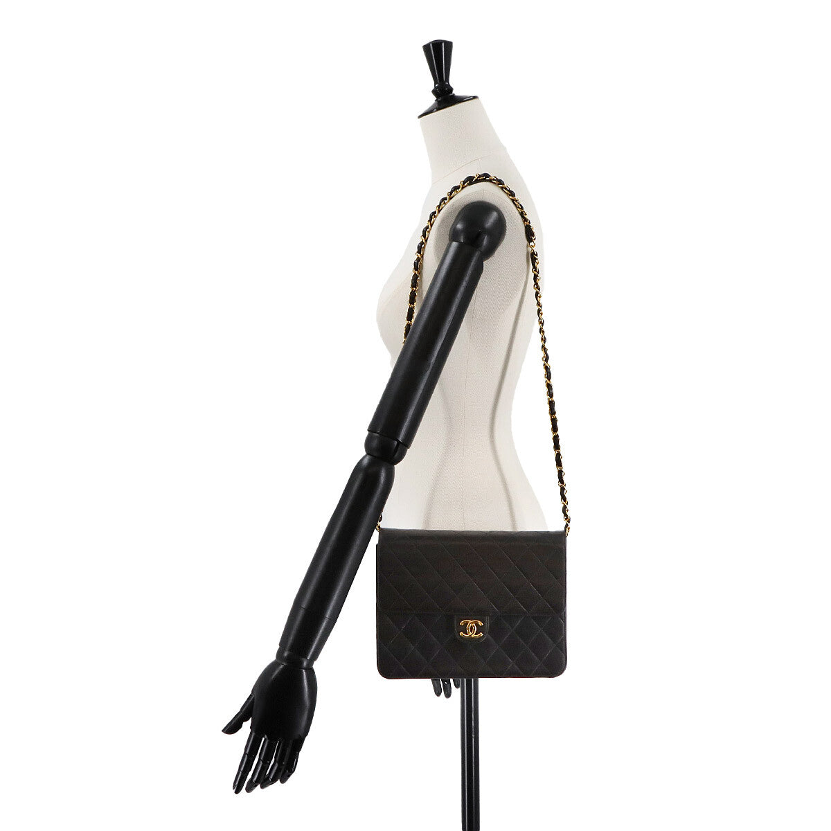 Chanel Matelasse Chain Shoulder Bag - Black, Leather