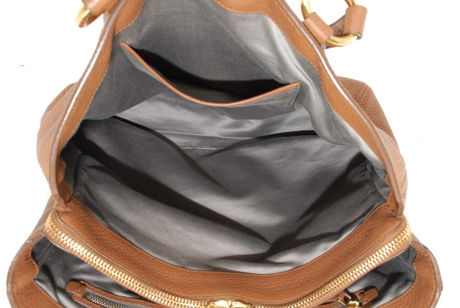 Miu Miu Vitello Lux Tote Handbag - Brown, Leather
