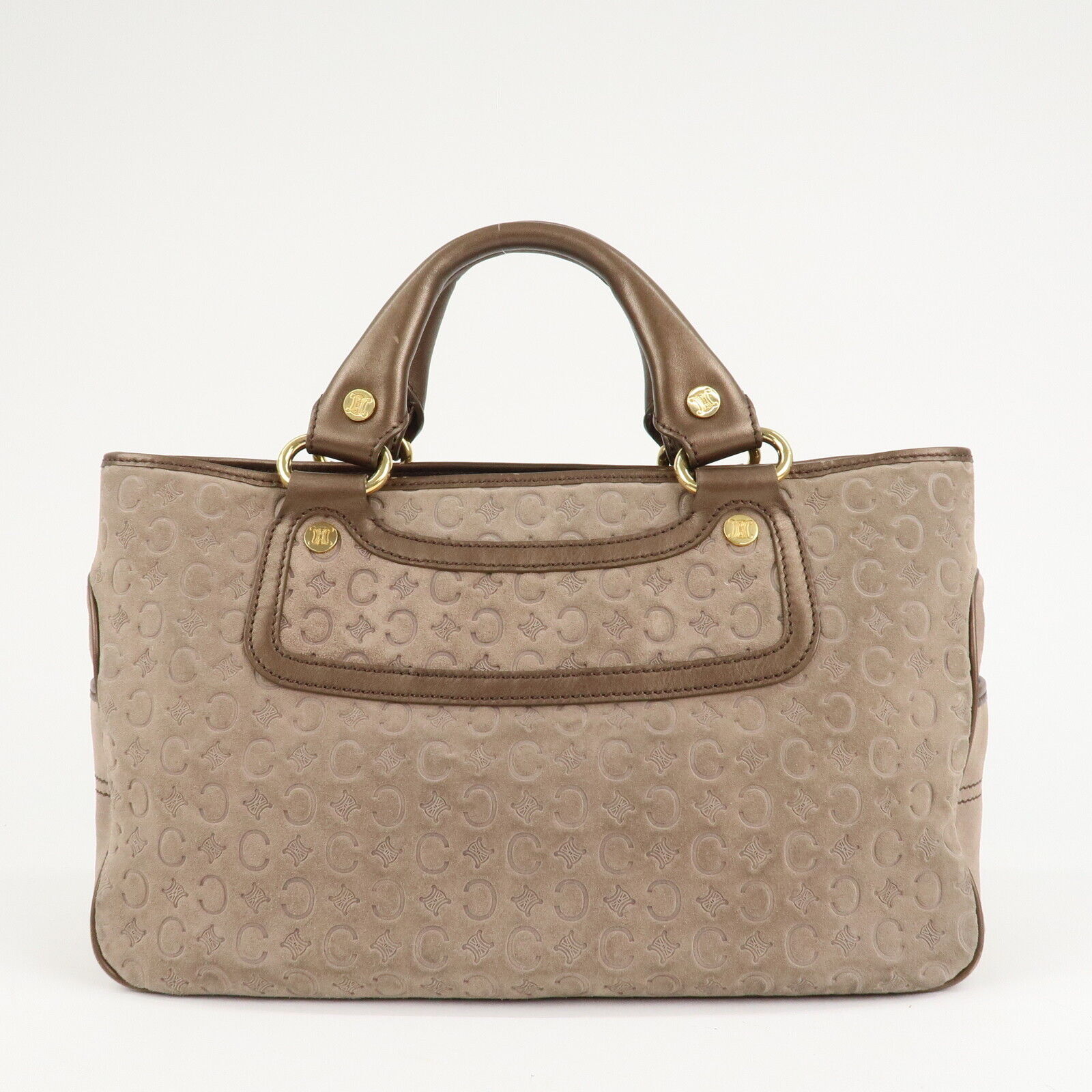 Celine C Macadam Suede Boogie Bag Handbag - Beige, Suede