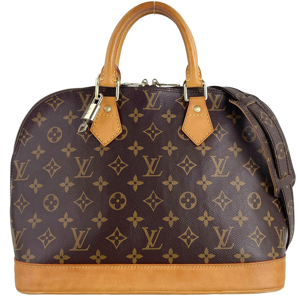 Louis Vuitton Alma Handbag - Brown, Coated Canvas- מגיע עם רצועה, מנעול ומפתח