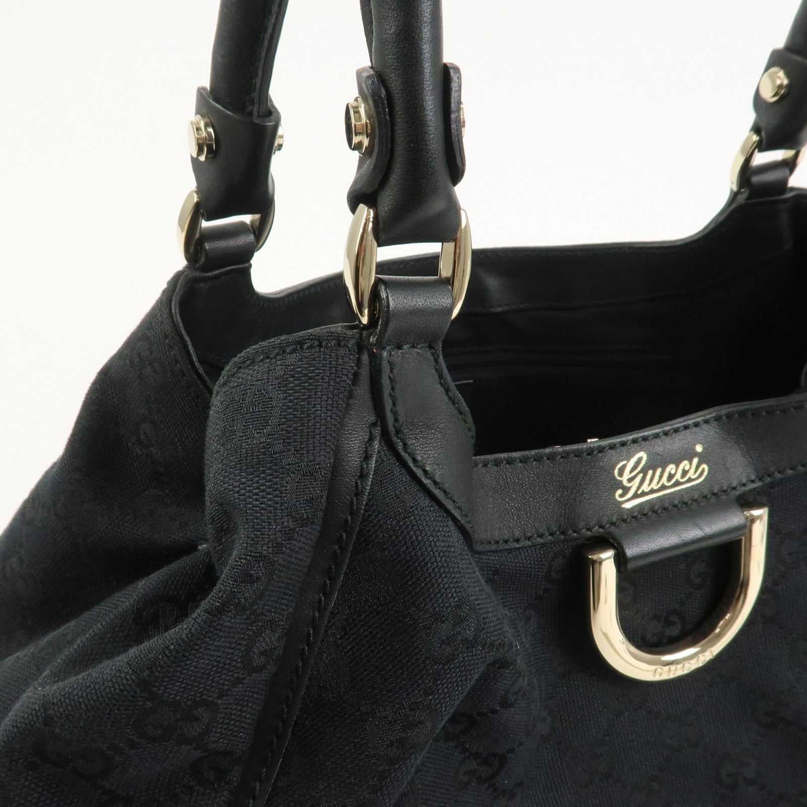 Gucci Abbey Shoulder Bag - Black, GG Canvas, Leather