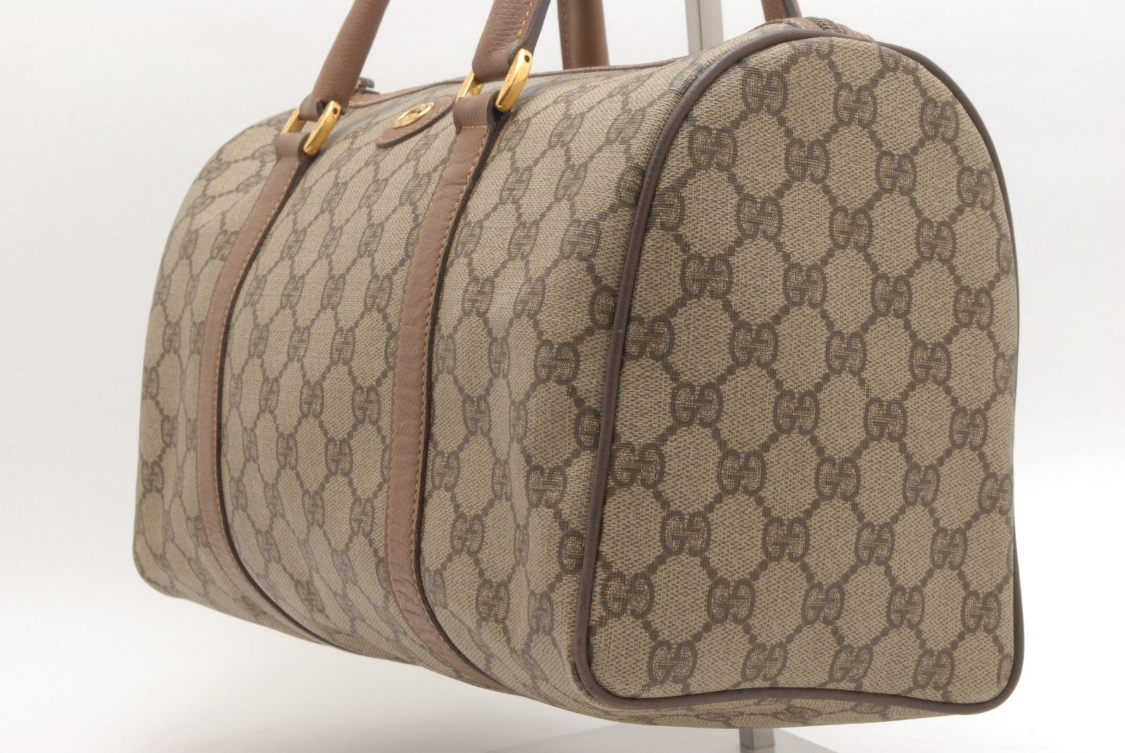 Gucci Guuci GG Supreme Hand Boston Bag - Brown, PVC Leather