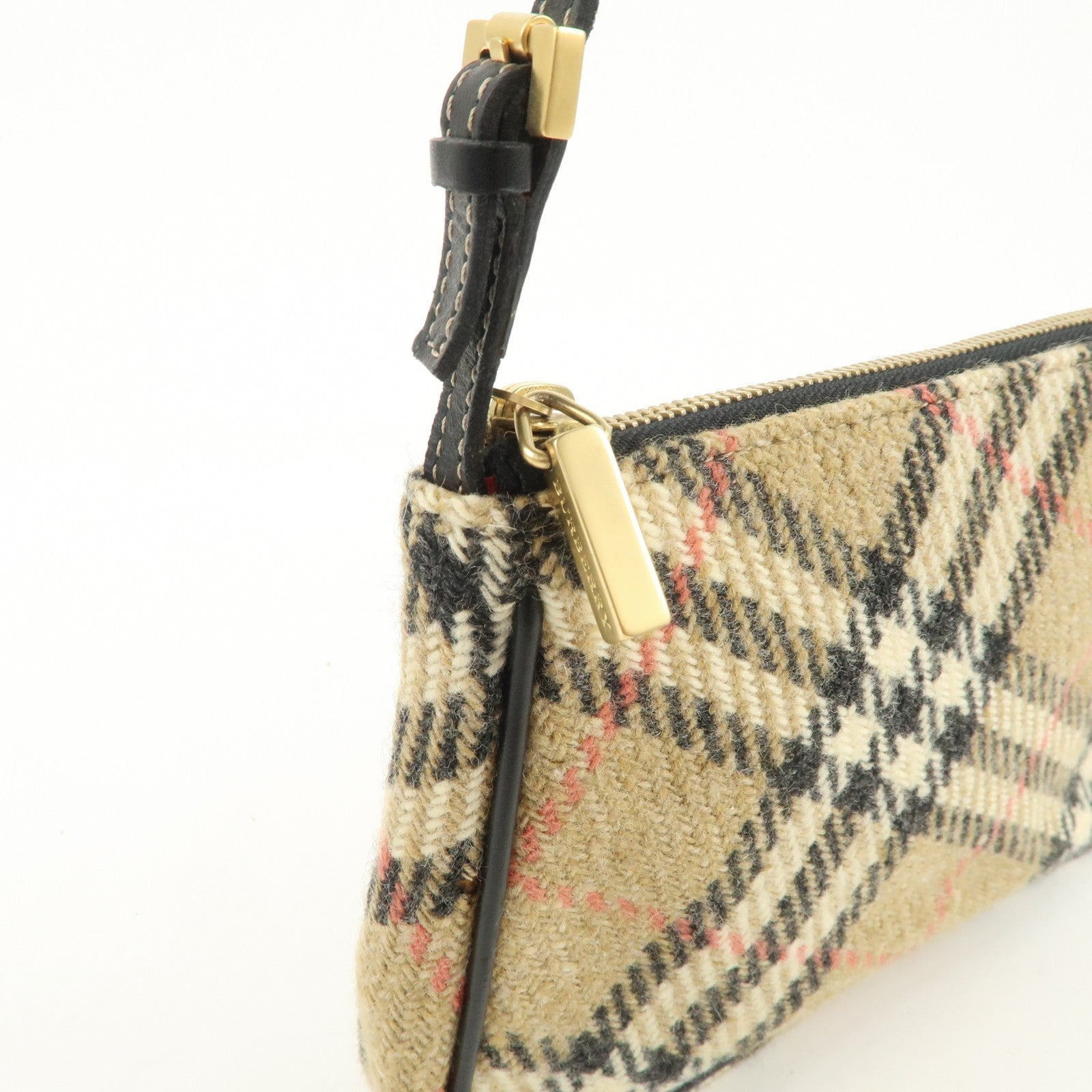 Burberry Nova Plaid Shoulder Bag - Beige, Black, Wool, Leather