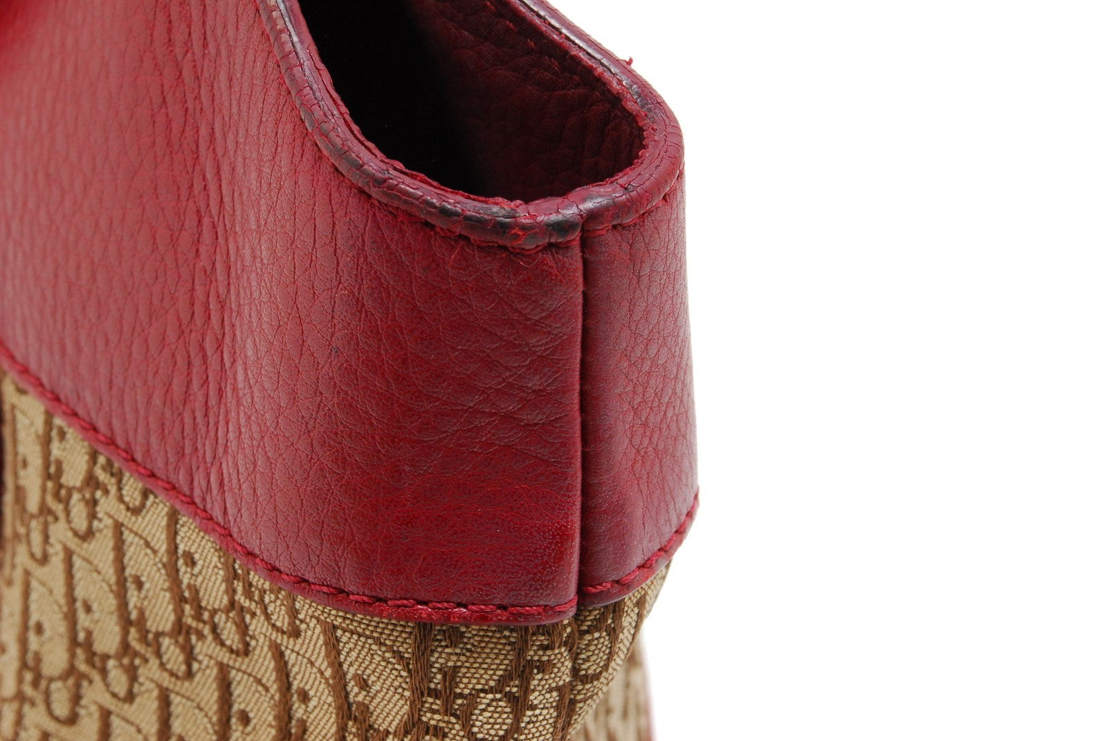 Dior Christian Trotter Shoulder Tote Bag - Red, Leather