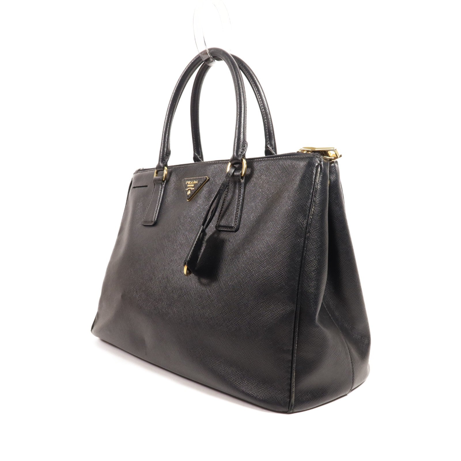 Prada GHW Double Zip Handbag - Black, Calfskin Leather