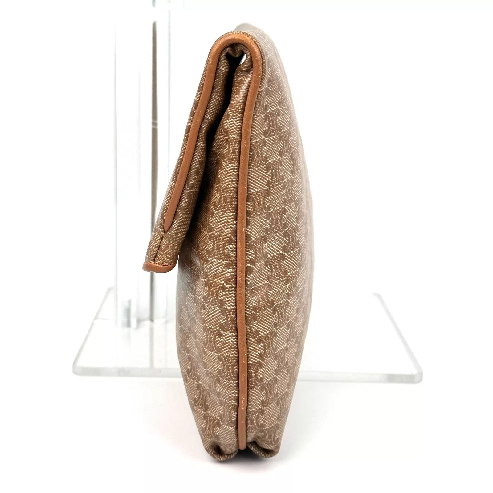 CELINE Macadam Clutch Bag - Beige, PVC Leather