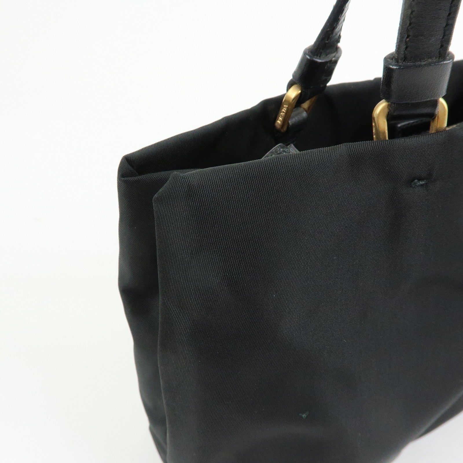 Prada Triangle Logo Tote Bag - Black, Nylon and Leather