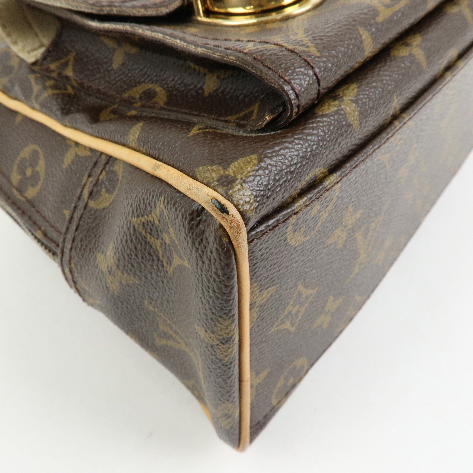 Louis Vuitton Monogram Manhattan PM Hand Bag Brown