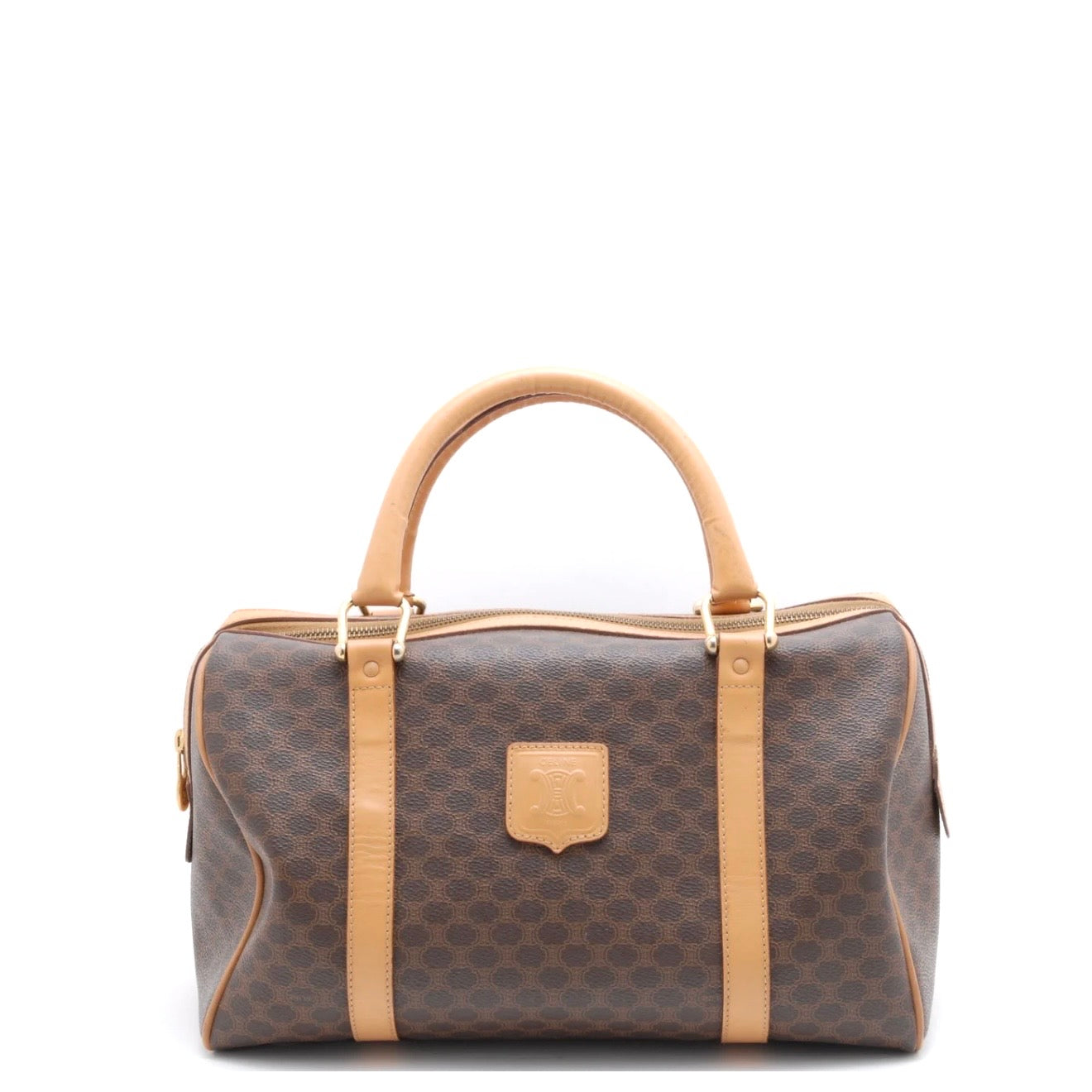 Celine Macadam Boston Bag - Brown, PVC Leather